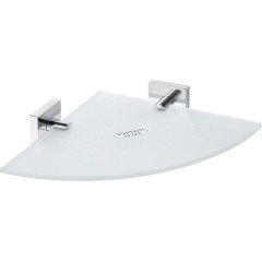 SAPHO - X-SQUARE polička skleněná rohová 250x55x250, mléčné sklo, chrom XQ604