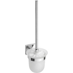SAPHO - X-SQUARE WC štětka závěsná, mléčné sklo, chrom XQ301