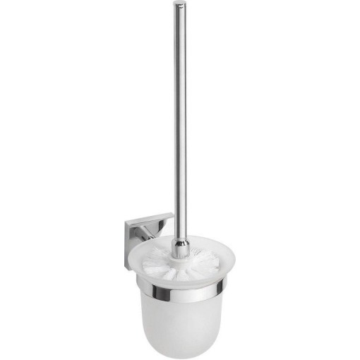 SAPHO - X-SQUARE WC štětka závěsná, mléčné sklo, chrom XQ301