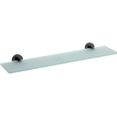 SAPHO - X-ROUND BLACK skleněná polička, 600, černá mat XR609B