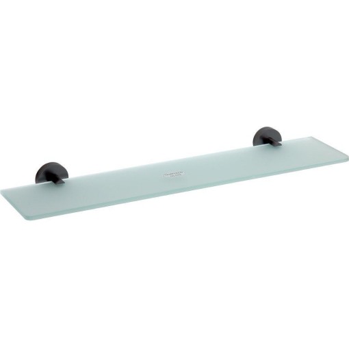 SAPHO - X-ROUND BLACK skleněná polička, 600, černá mat XR609B