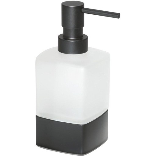 Gedy - LOUNGE dávkovač mýdla na postavení, 280 ml, mléčné sklo, černá mat 545514
