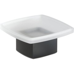 Gedy - LOUNGE mýdlenka na postavení, mléčné sklo, černá mat 545114
