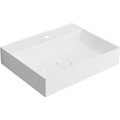 SAPHO - TWIG umyvadlo, litý mramor, 60x47cm, kryt výpusti, bílá TW060