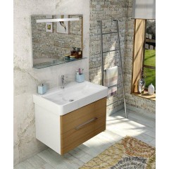 SAPHO - Koupelnový set MEDIENA 77, bílá mat/dub natural KSET-018