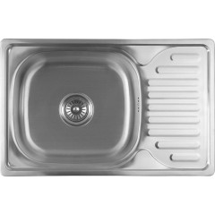 AQUALINE - Nerezový vestavný dřez s odkapem 66x18x42cm AQ6642B