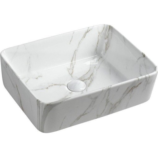 SAPHO - DALMA keramické umyvadlo na desku, 48x38cm, carrara 517
