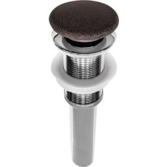 SAPHO - Umyvadlová výpust 5/4", click-clack, betonová zátka, černý granit NDBH7001