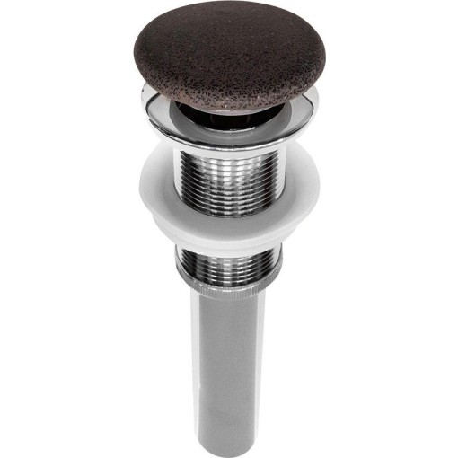 SAPHO - Umyvadlová výpust 5/4", click-clack, betonová zátka, černý granit NDBH7001