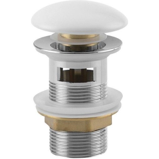 SAPHO - Umyvadlová výpust 5/4“, click-clack, keramická zátka, 10-50, bílá AR902