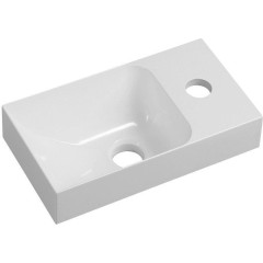 SAPHO - PICCOLINO umývátko 30,8x17cm, litý mramor, baterie vpravo, bílá PK305