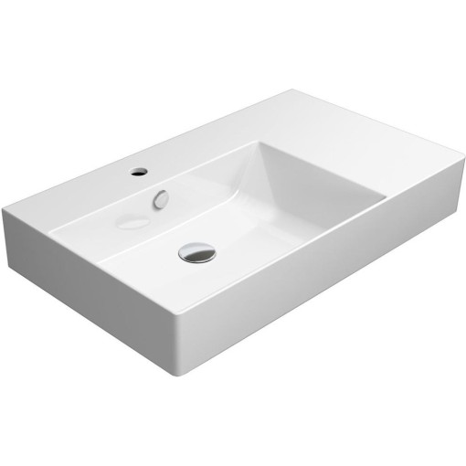 GSI - KUBE X keramické umyvadlo 80x47cm, s odkládací plochou vpravo, bílá ExtraGlaze 9456111
