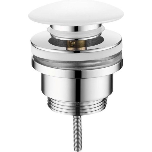 SAPHO - Umyvadlová výpust 5/4“, click-clack, keramická zátka, 10-55, keramika bílá CV1002C