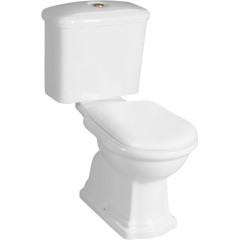 KERASAN - RETRO WC kombi, zadní odpad, bílá-bronz WCSET12-RETRO-ZO