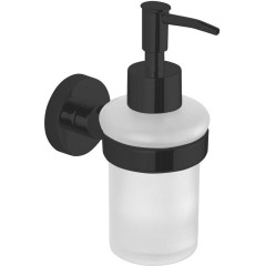AQUALINE - SAMBA dávkovač mýdla 150ml, mléčné sklo, černá mat SB219