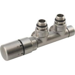SAPHO - TWIN připojovací sada ventilů termostatická pro středové připojení, levá, nerez mat CP3525S