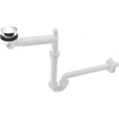 Bruckner - URBINO umyvadlový sifon šetřící místo, click-clack výpust, DN32, chrom 151.133.0