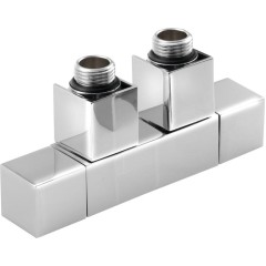 SAPHO - CUBE TWIN připojovací sada ventilů pro středové připojení, chrom CP581S
