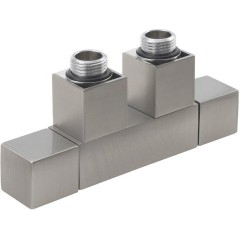 SAPHO - CUBE TWIN připojovací sada ventilů pro středové připojení, nerez mat CP582S