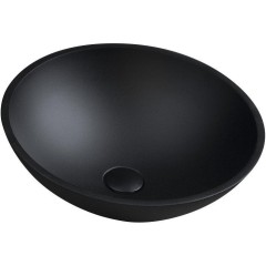 SAPHO - TELICA skleněné umyvadlo na desku Ø 42cm, černá mat TY181B