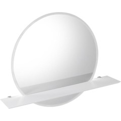 SAPHO - VISO kulaté zrcadlo s LED osvětlením a policí ø 60cm, bílá mat VS060-01