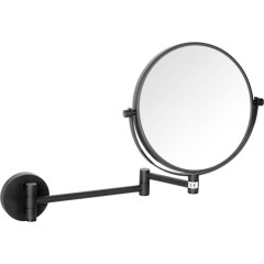 SAPHO - X-ROUND BLACK kosmetické zrcátko závěsné, Ø 200, oboustranné, černá mat XR006B