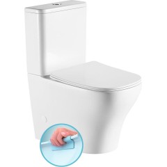 SAPHO - BELLO WC kombi, Rimless, spodní/zadní odpad, bílá PC103WR
