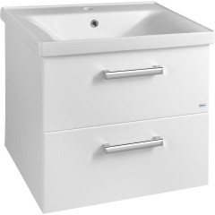 AQUALINE - VEGA umyvadlová skříňka 62x50x43,6cm, 2x zásuvka, bílá VG064