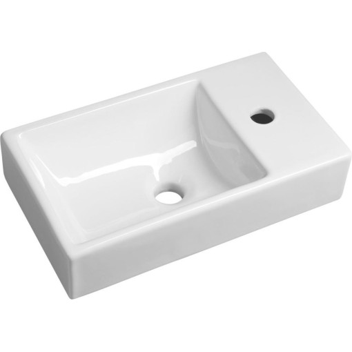 SAPHO - MINOS keramické umývátko, 45x26cm, baterie vpravo, bílá 4057