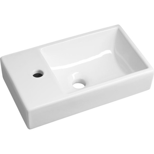SAPHO - MINOS keramické umývátko, 45x26cm, baterie vlevo, bílá 4757
