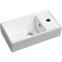 SAPHO - MINOS keramické umývátko 40x22cm, baterie vpravo, bílá 4059