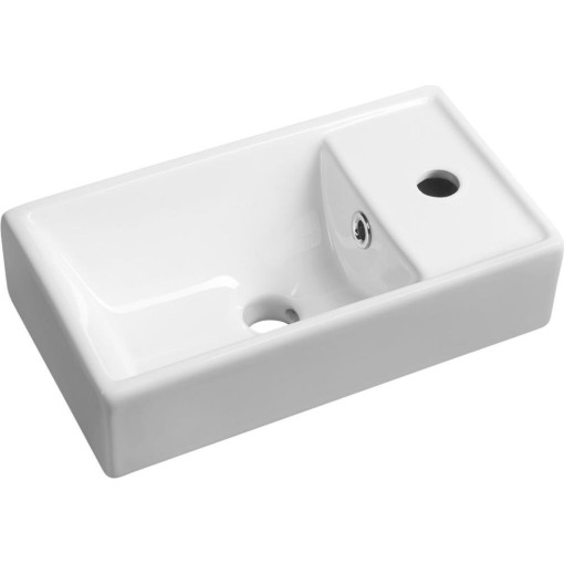 SAPHO - MINOS keramické umývátko 40x22cm, baterie vpravo, bílá 4059