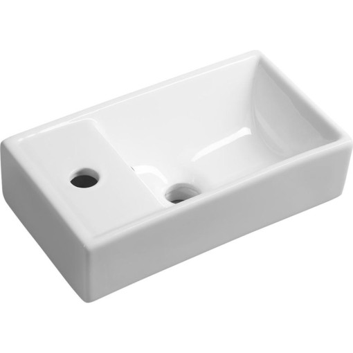 SAPHO - MINOS keramické umývátko 40x22cm, baterie vlevo, bílá 4759