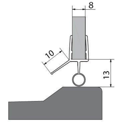 POLYSAN - Spodní těsnění na dveře, sklo 8, 1000 309D-08