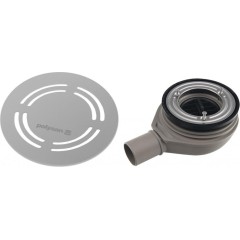 POLYSAN - FLEXIA vaničkový sifon, průměr 90, DN40, kruhová krytka nerez mat 17761