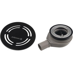 POLYSAN - FLEXIA vaničkový sifon, průměr 90, DN40, kruhová krytka černá 17781