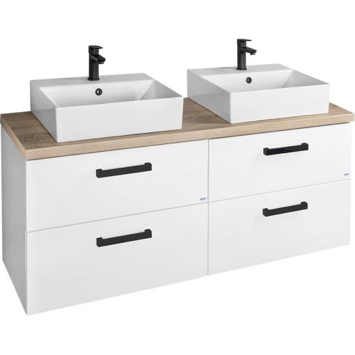 AQUALINE - VEGA sestava koupelnového nábytku, š. 104 cm, bílá/dub platin VG052-04
