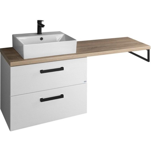 AQUALINE - VEGA sestava koupelnového nábytku, š. 145 cm, bílá/dub platin VG073-02