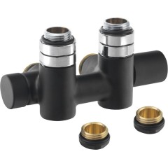 SAPHO - TWIN COMBI připojovací sada ventilů pro středové připojení, pravá, černá mat CP461BS