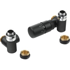 SAPHO - CORNER COMBI připojovací sada ventilů termostatická, pravé provedení, černá mat CP3022BS