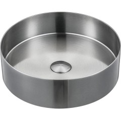 SAPHO - AURUM nerezové umyvadlo na desku, průměr 38cm, včetně výpusti, nerez mat AU401