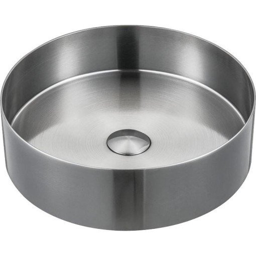 SAPHO - AURUM nerezové umyvadlo na desku, průměr 38cm, včetně výpusti, nerez mat AU401