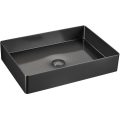 SAPHO - AURUM nerezové umyvadlo na desku, 50x35cm, včetně výpusti, gun metal AU103