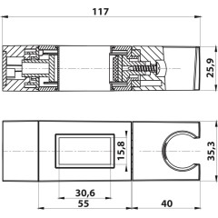 SAPHO - Držák pro sprchovou tyč 30x15, ABS/černá mat NDSC615