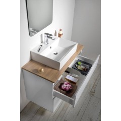 AQUALINE - ALTAIR sestava koupelnového nábytku, š. 87,1 cm, bílá/dub emporio AI290-01