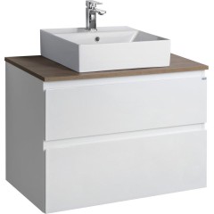 AQUALINE - ALTAIR sestava koupelnového nábytku, š. 87,1 cm, bílá/dub emporio AI290-01