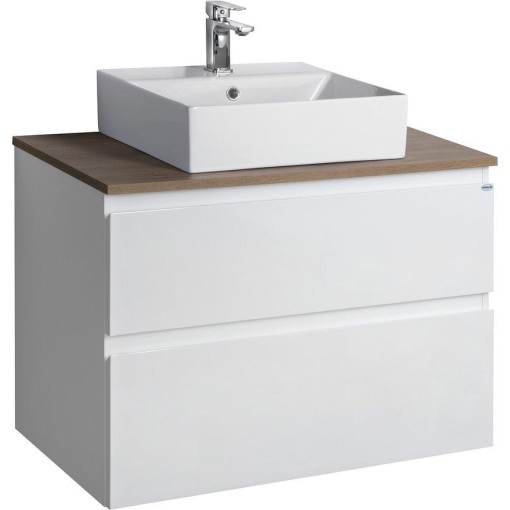 AQUALINE - ALTAIR sestava koupelnového nábytku, š. 87,1 cm, bílá/dub emporio AI290-01