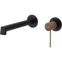 SAPHO - SOLARIS podomítková dvouprvková umyvadlová baterie, černá/měď mat WD008PG