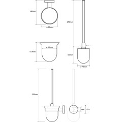 SAPHO - X-ROUND WHITE WC štětka závěsná, mléčné sklo, bílá mat XR303W