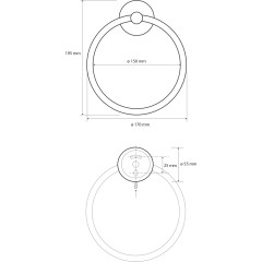 SAPHO - X-ROUND WHITE držák ručníků kruh, bílá mat XR411W